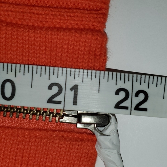 NWOT CABI #195 Orange Cotton Zip Front Sweater Small - Picture 7 of 8